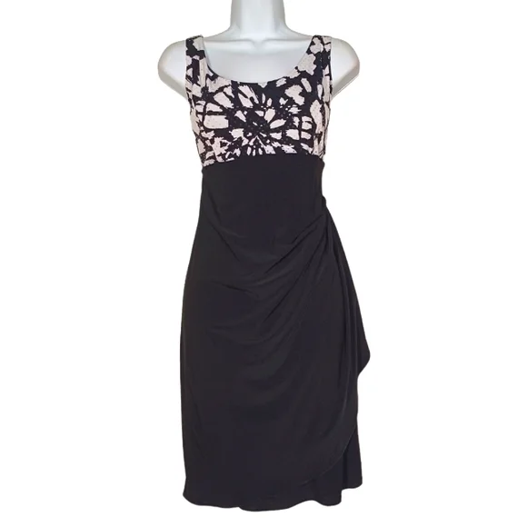 msk black and white dress MSK Plus Embellished Polka-Dot Dress Navy White 2X – Shamrock Apparel main image 0